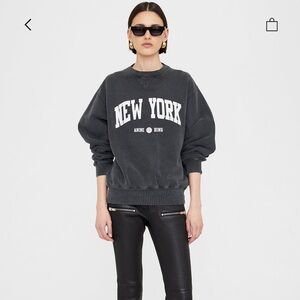 Anine Bing Ramona New York Sweatshirt, washed black, size small, brand new